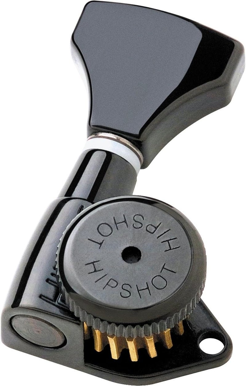 Hipshot 6GLO Grip-Lock Locking Guitar Tuning Machines - 3+3 Configuration in Black